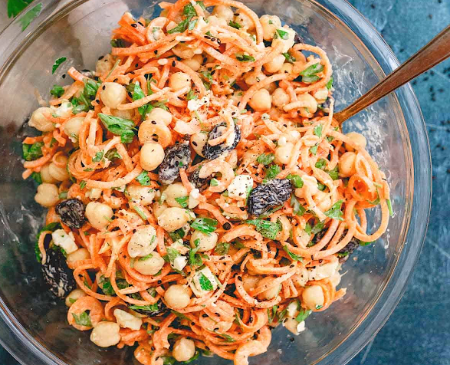 Yogurt Tahini Mediterranean Carrot Salad